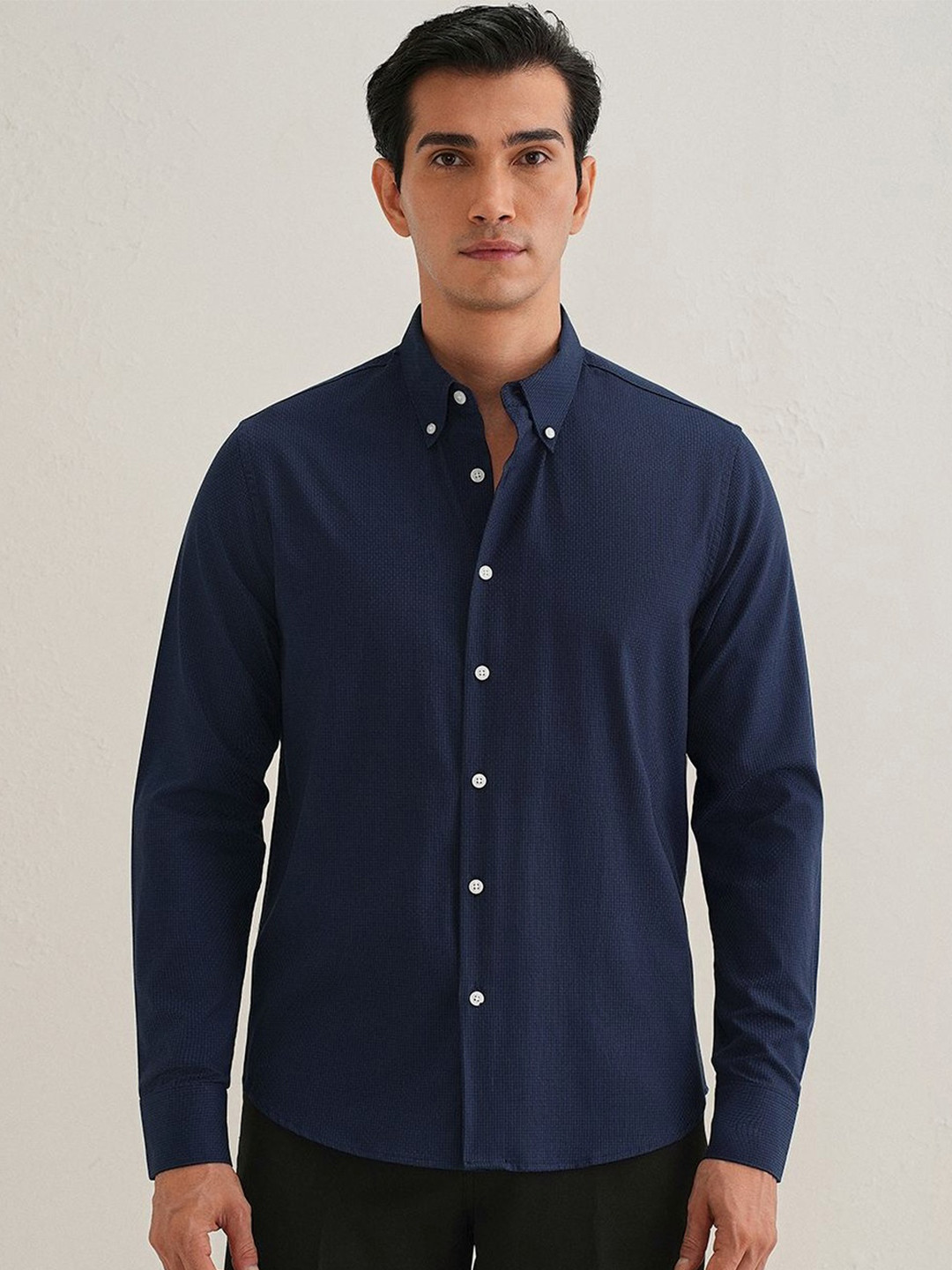 Banana Club Micro Check Cotton Long Sleeves Shirt