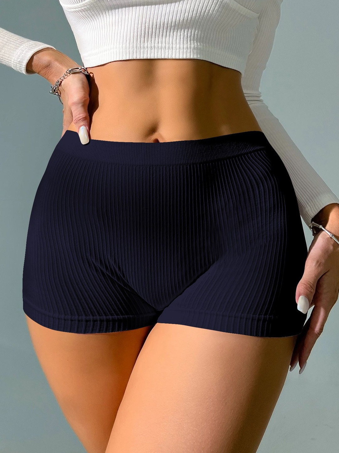 CREZYVEZY Women Self Design Boy Shorts