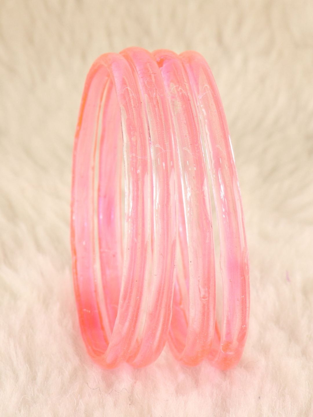 STYOLLO Set Of 4 Transparent Glass Kada Bangles