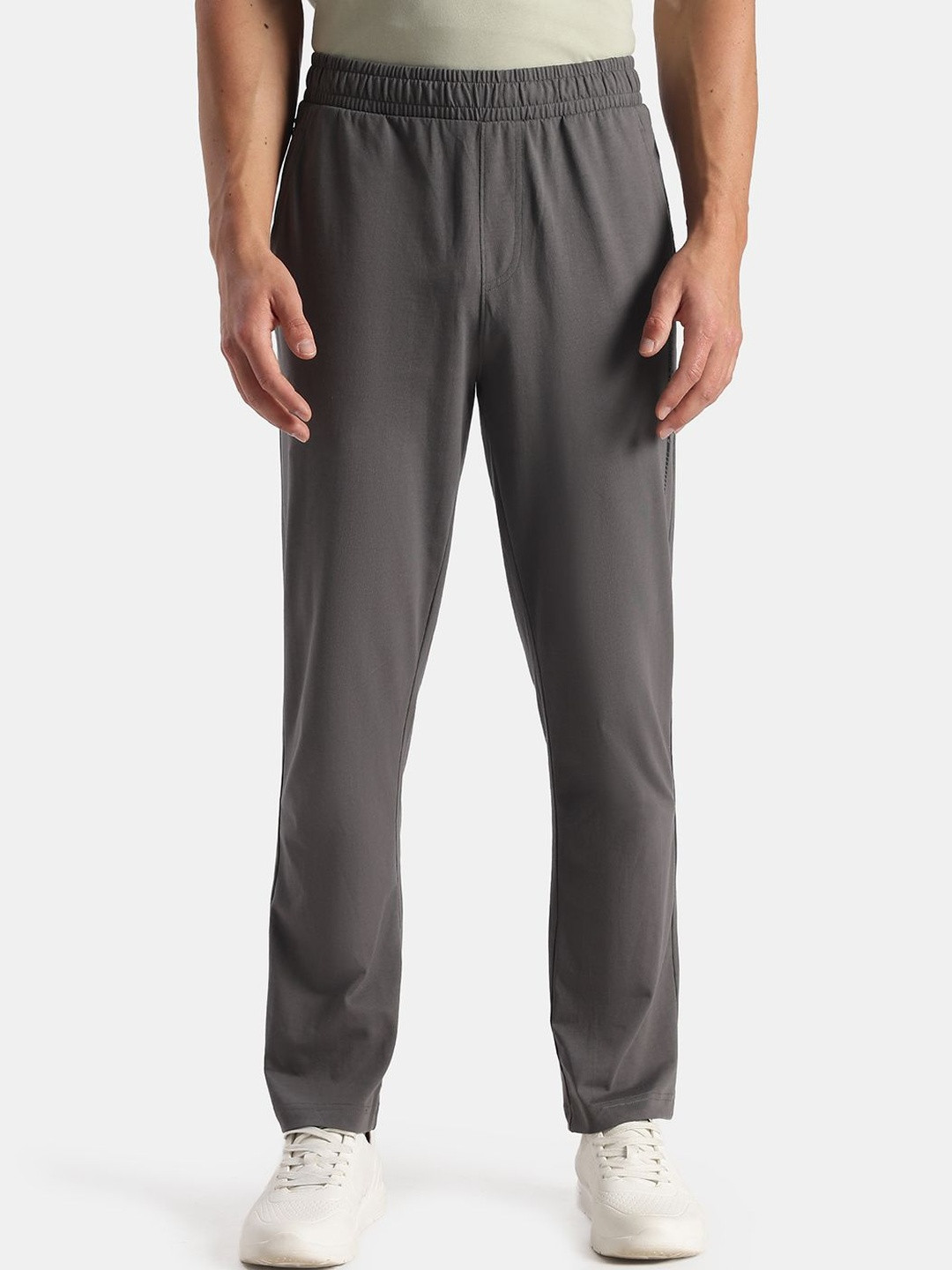 Jockey Super Combed Cotton Rich Slim Fit Trackpants With Side Zipper Media Pockets-AM49