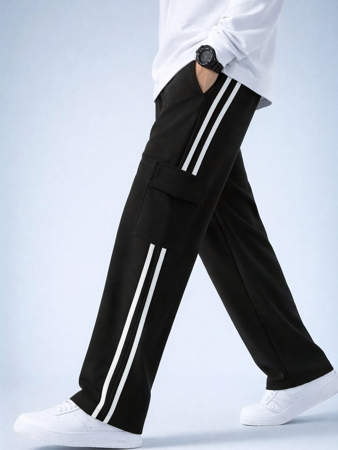 COMBRAIDED Men Relaxed Cargos Trousers