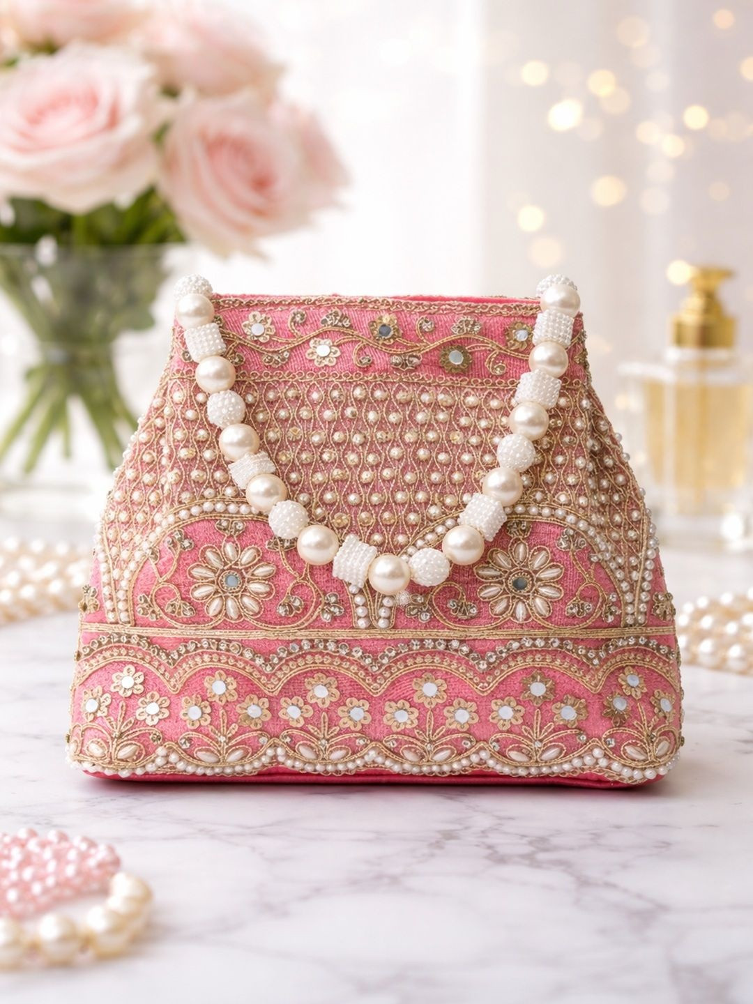 SUGARFRILL Embroidered Potli Clutch