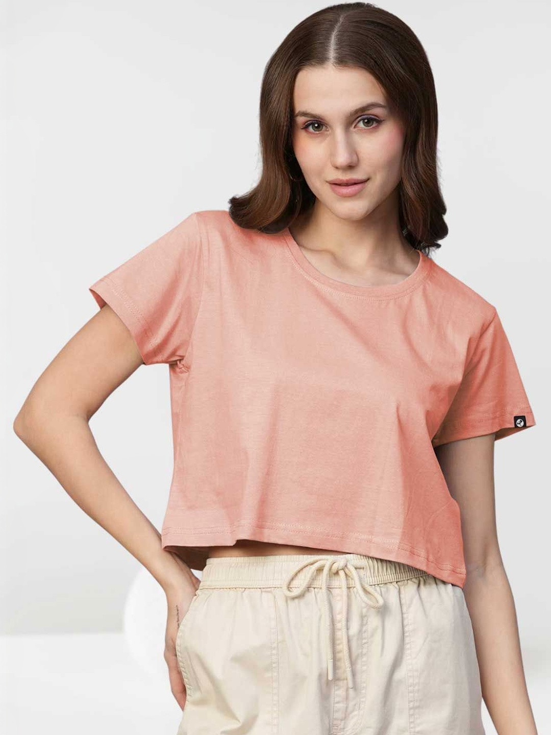 PRONK Cotton Blend Crop Top