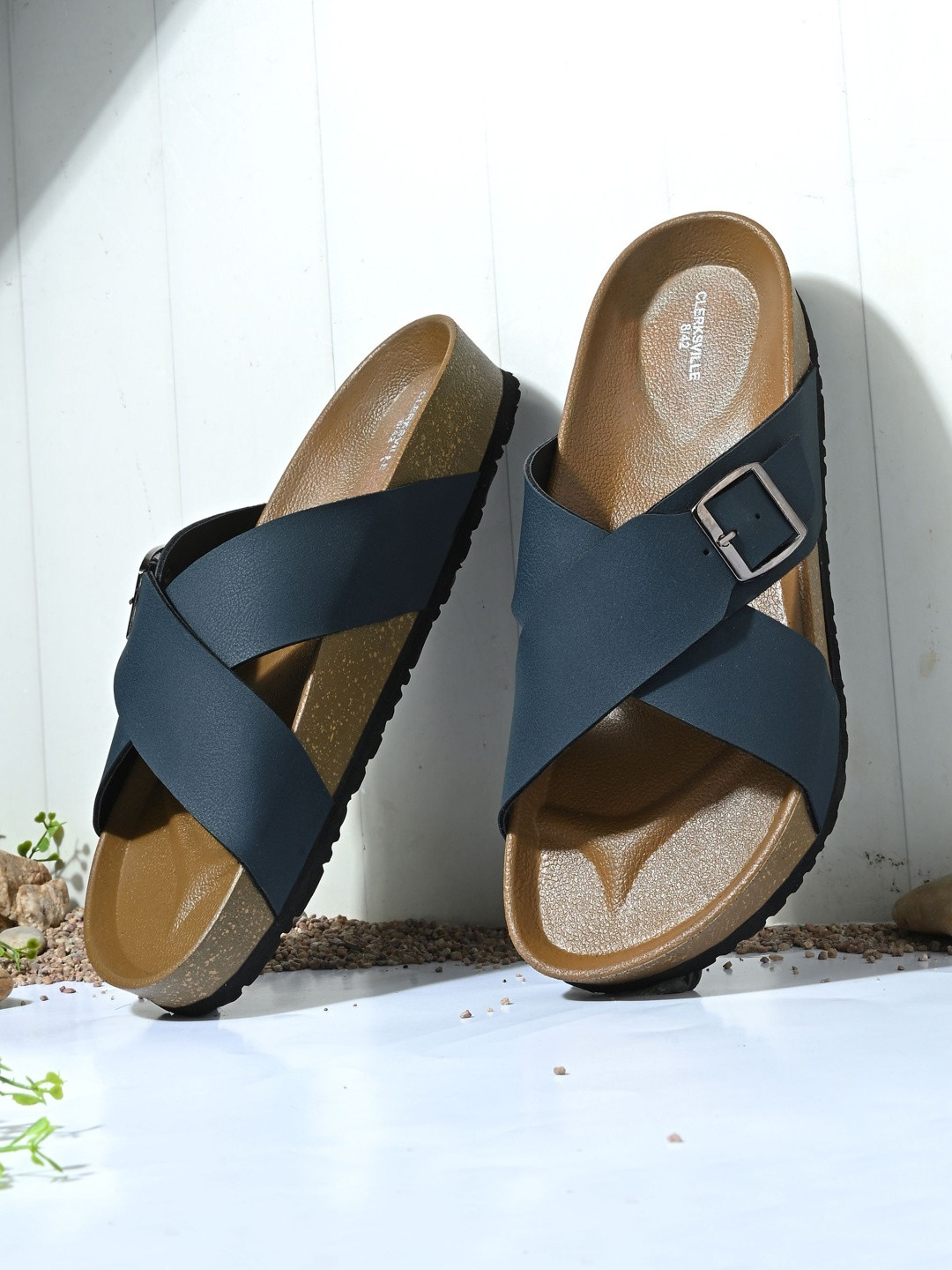 CLERKSVILLE Men Casual Comfort Sandals with Buckle Everyday Slip-On Footwear