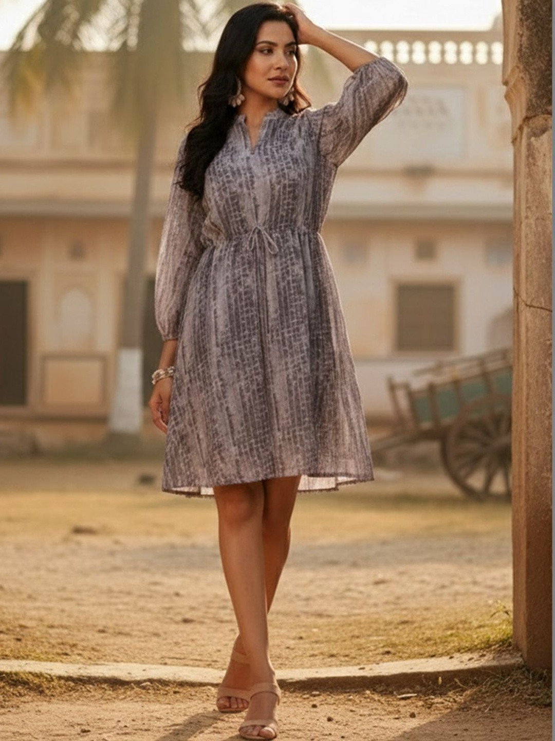 AADVIKA Print A-Line Dress