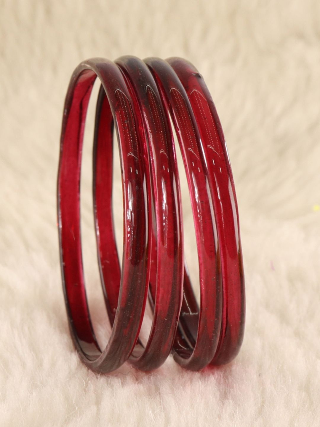 STYOLLO Set Of 4 Transparent Glass Kada Bangles