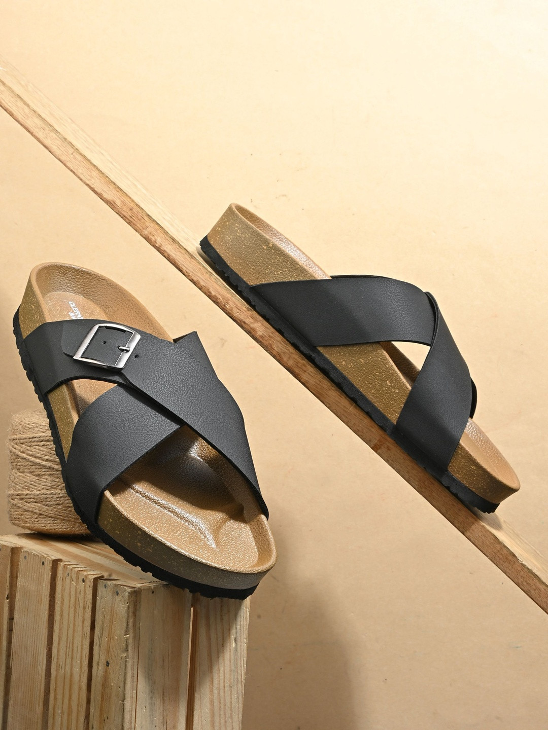 CLERKSVILLE Men Casual Comfort Sandals with Buckle Everyday Slip-On Footwear