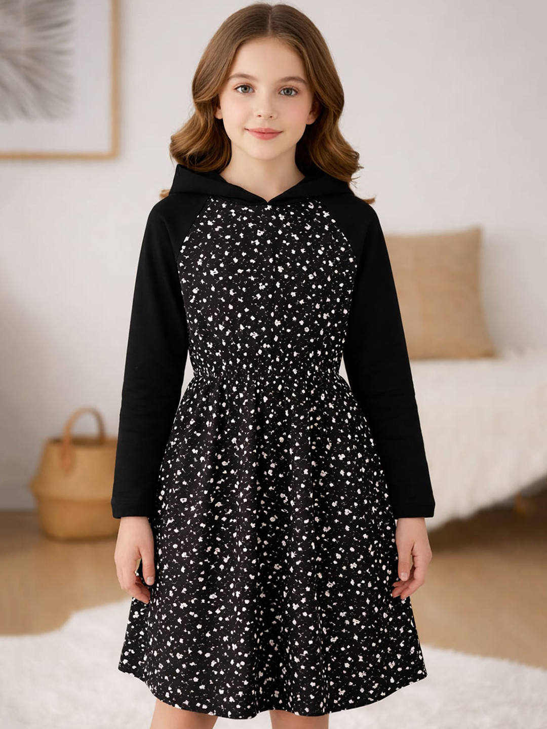 BOTGO Checked Fit & Flare Dress