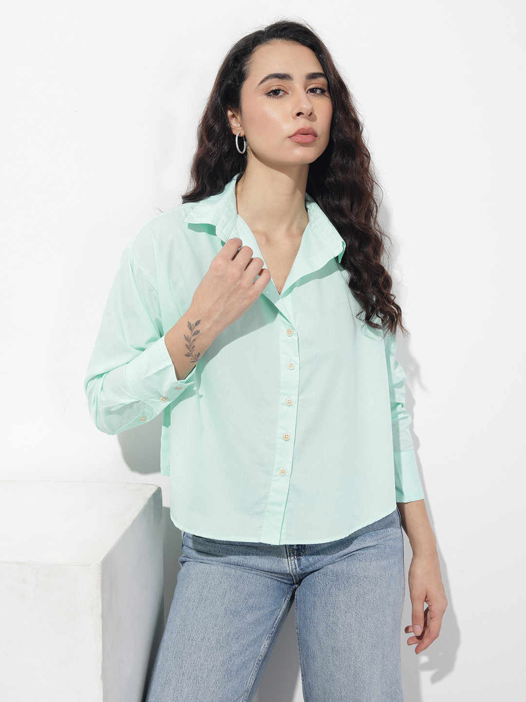 The Roadster Life Co. Pure Cotton Drop-Shoulder Sleeves Relaxed Fit Casual Shirt