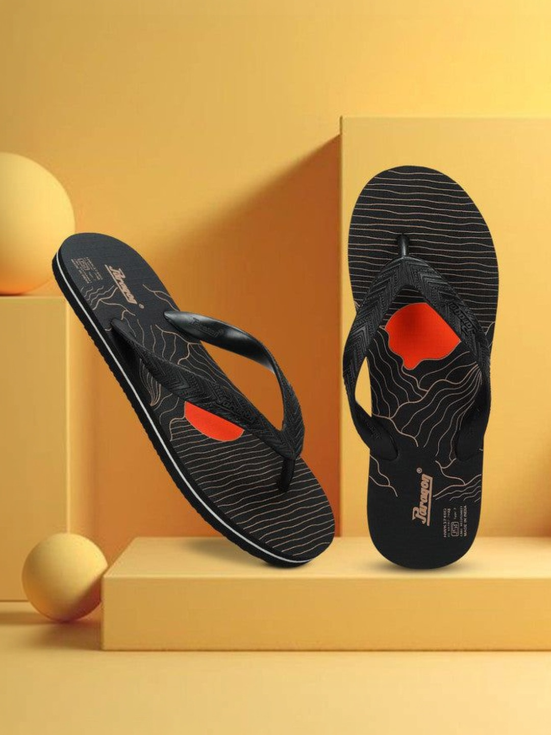 Paragon Men Printed Rubber Thong Flip-Flops