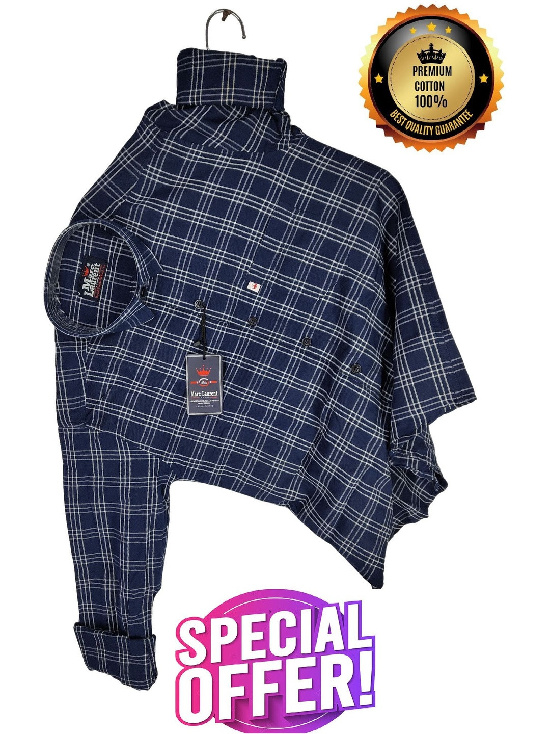 Marc Laurent Men Checked Casual Shirt