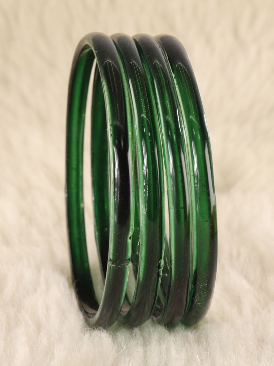 STYOLLO Set Of 4 Transparent Glass Kada Bangles