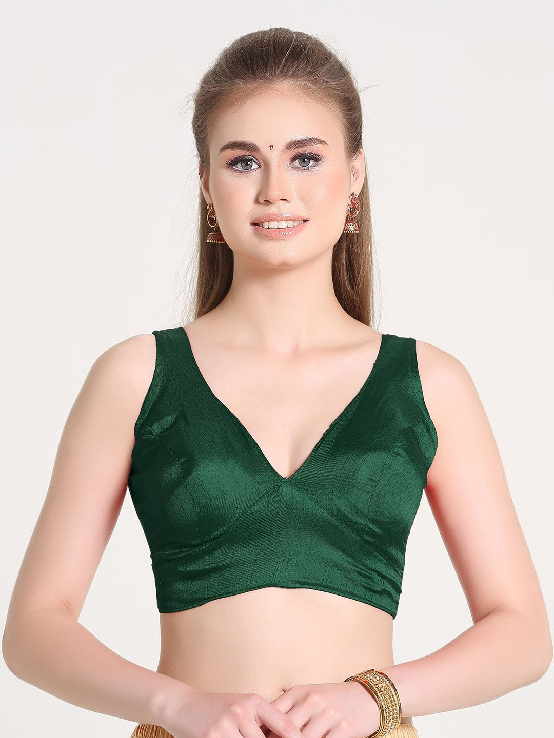 HERE&NOW Silk Solid Saree Blouse