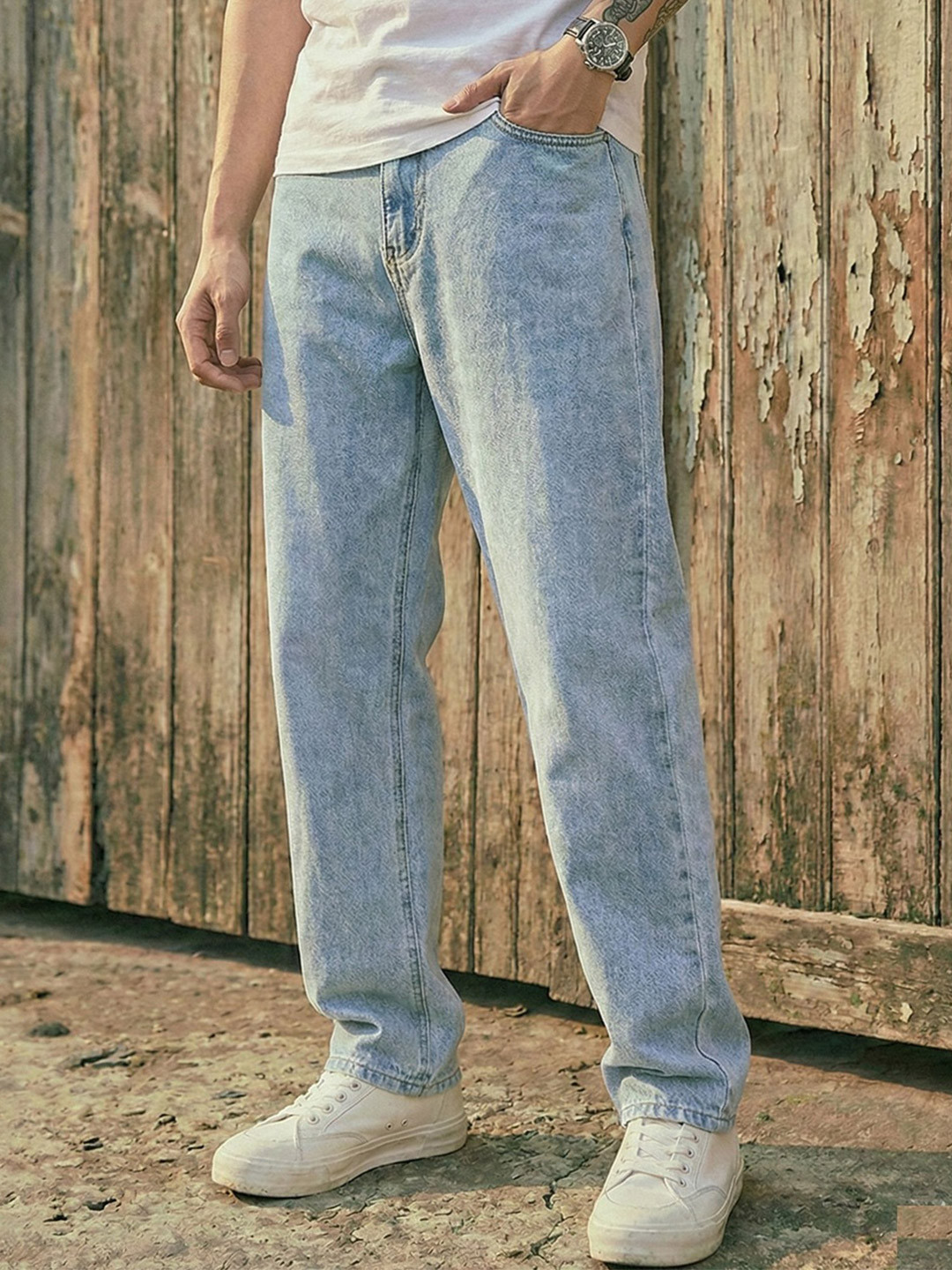 Podge Men Mid-Rise Light Fade Stretchable Jeans