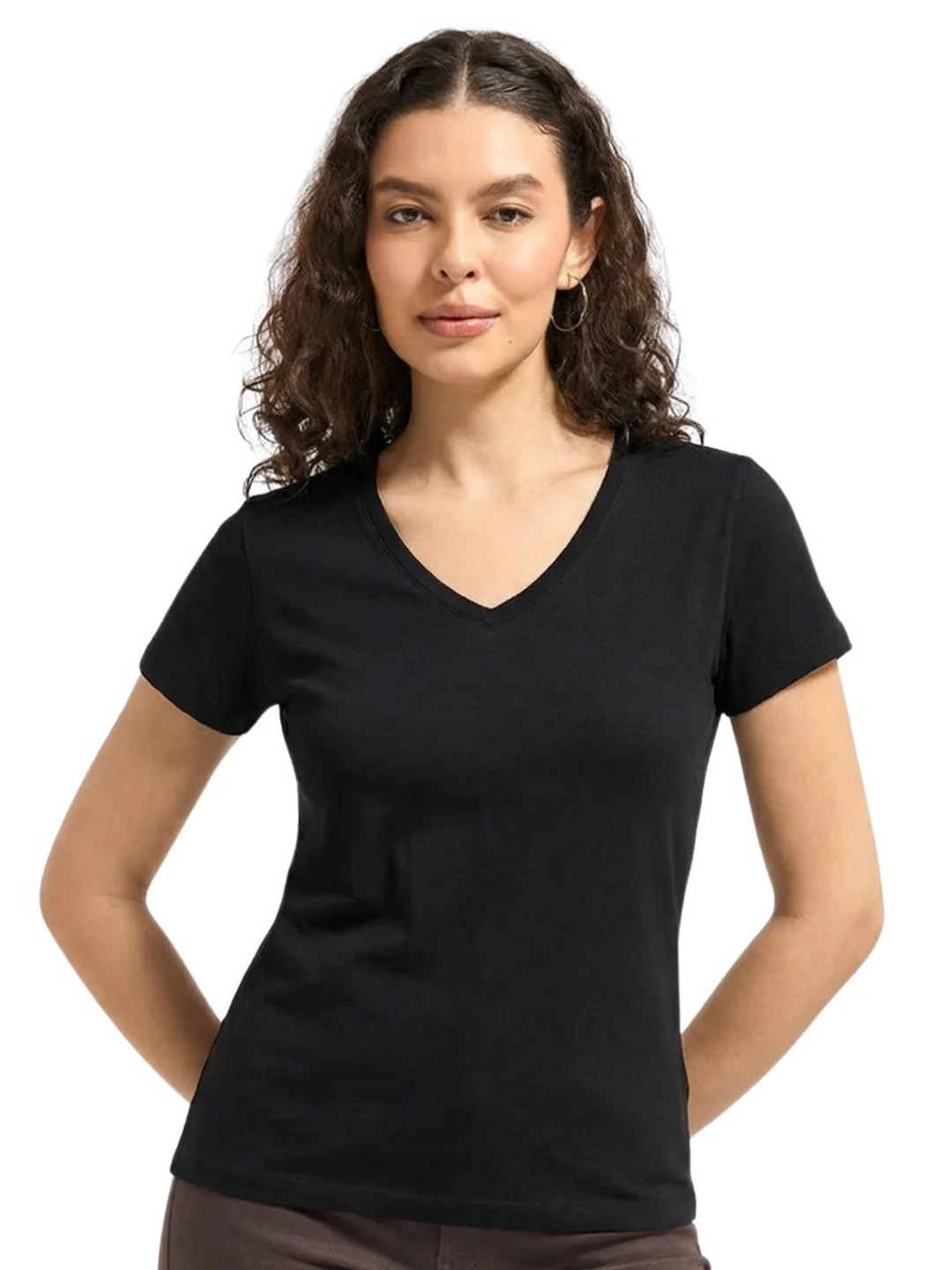 Wellbi WoMen Bamboo-Cotton V-Neck T-Shirt Soft Breathable UV Protection Odour Control