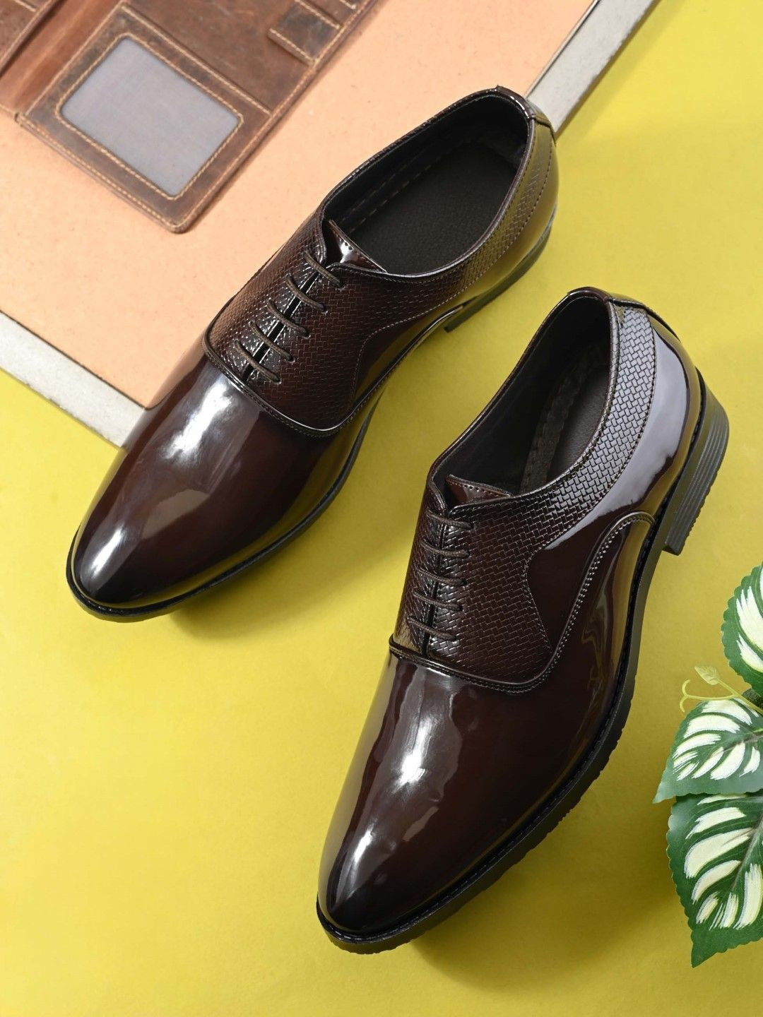 HERE&NOW Men Pointed Toe Lace-Ups Formal Oxfords