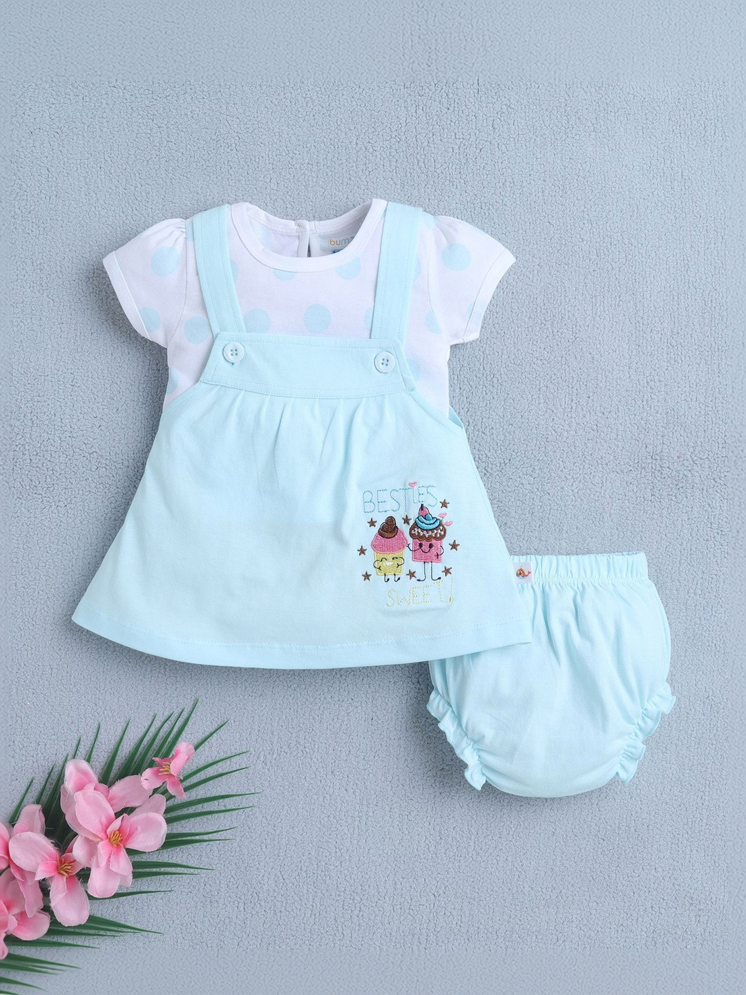 BUMZEE Polka Dot Print Pinafore Dress