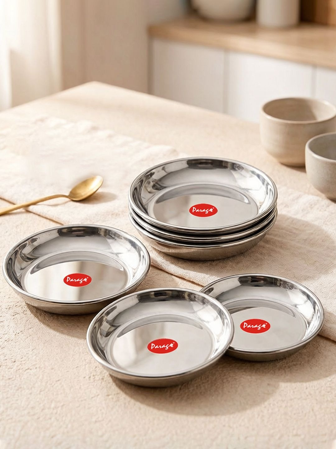 Parage Silver-Toned 2026 6 Pieces Stainless Steel Dishwasher Safe Dip Bowl