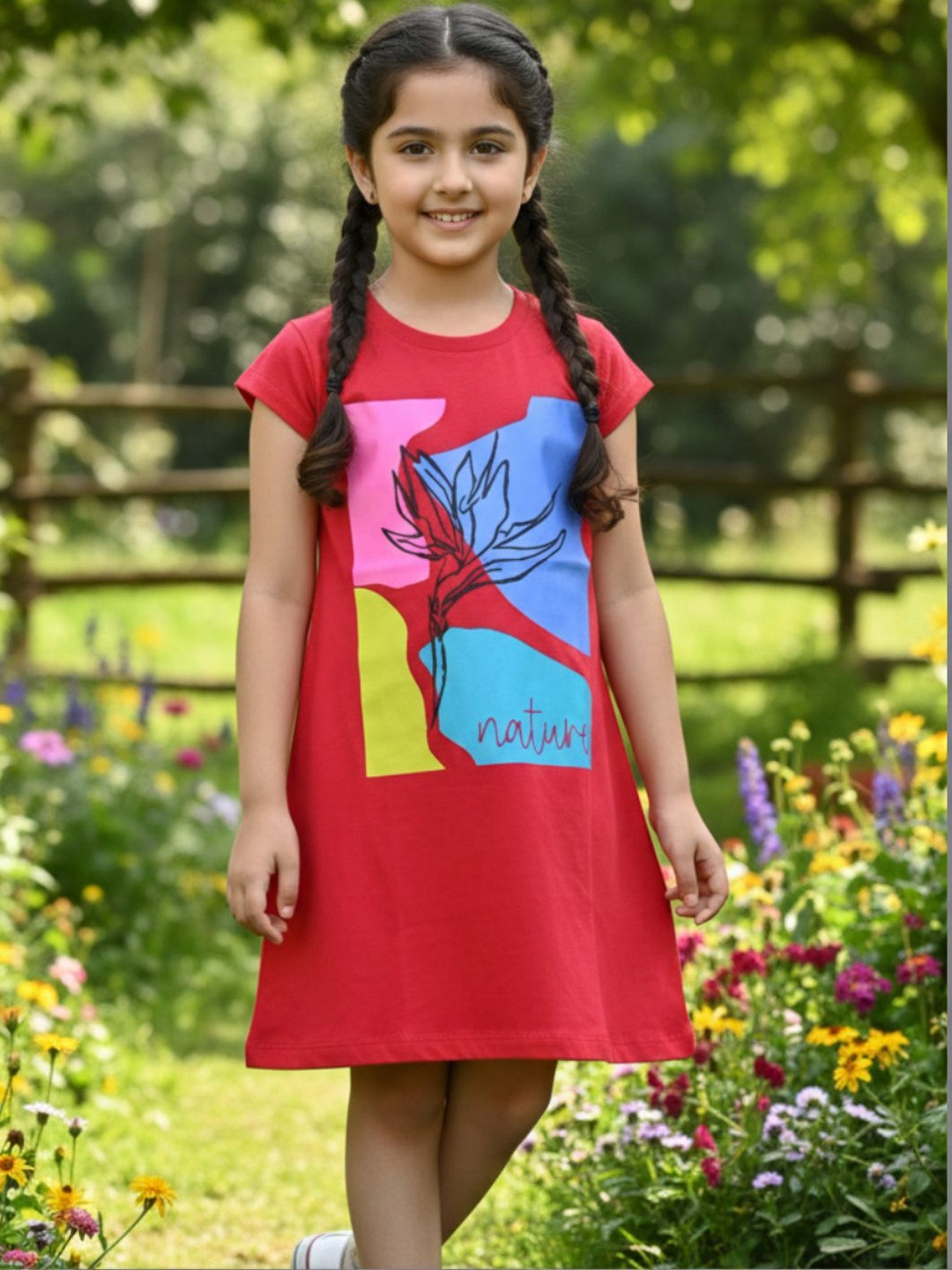 YK X Wildwoods Print A-Line Dress