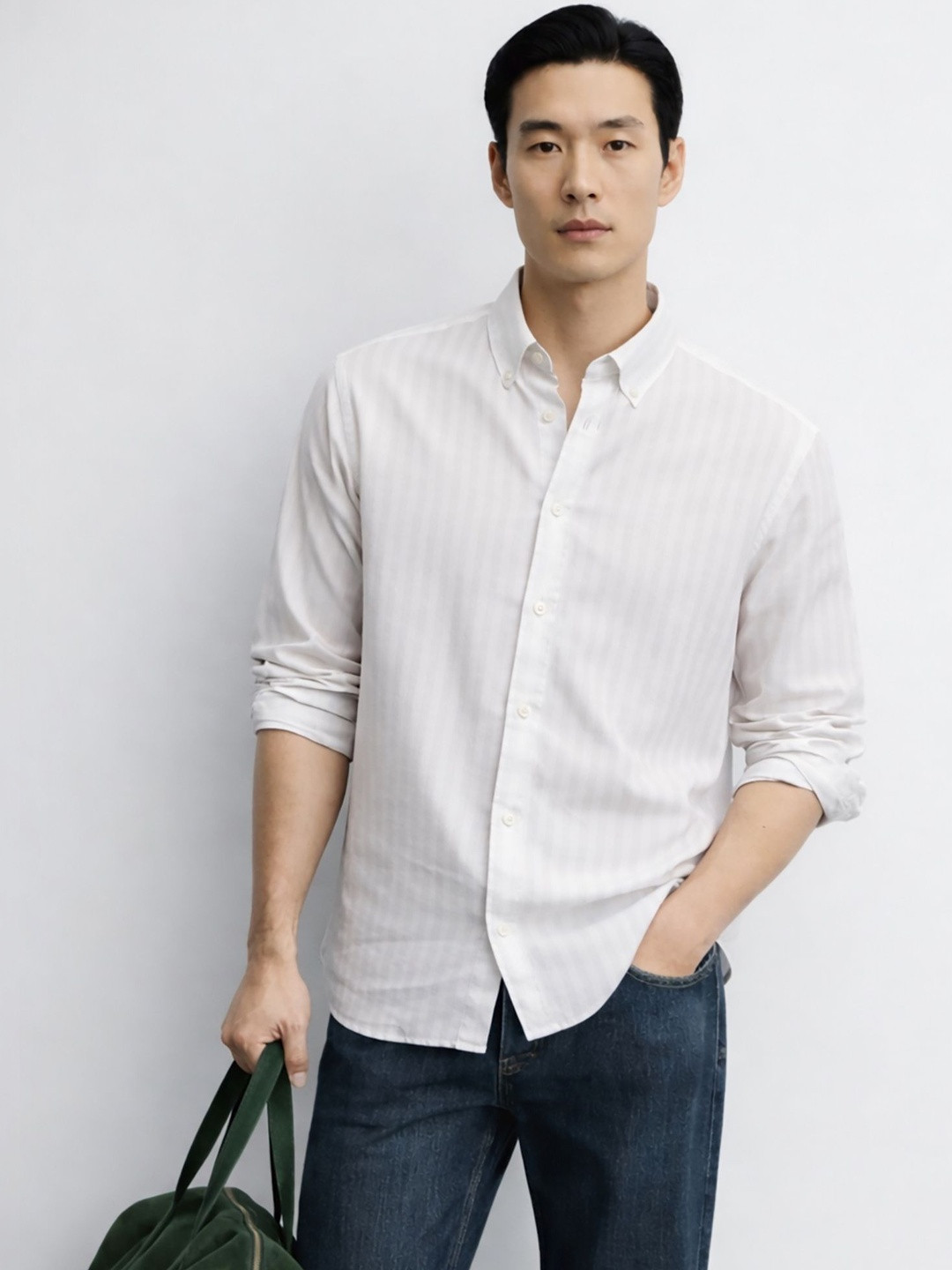 MISCHIEF MONKEY Men Classic Striped Casual Shirt