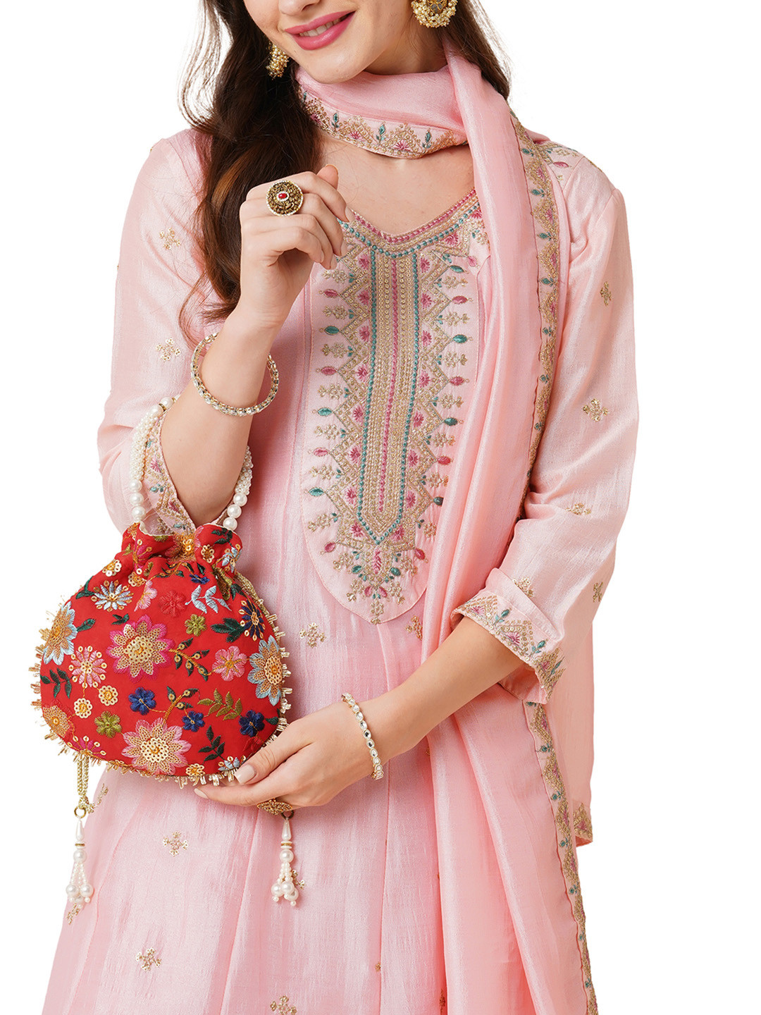 Lavie Women's Jiya Floral Embroidered Small Potli