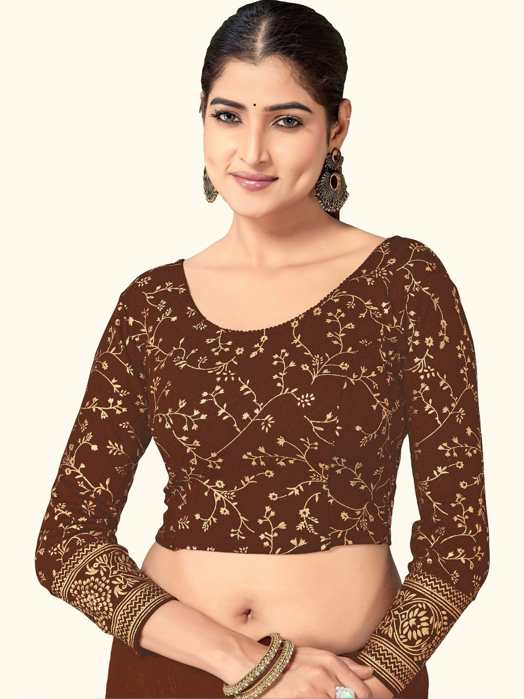 DRESQUE STORE Embroidered Thread Work Saree Blouse