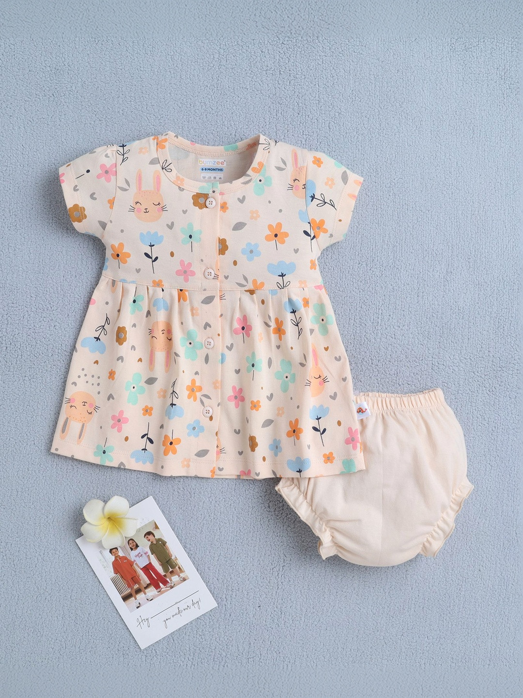 BUMZEE Floral Print Fit & Flare Dress