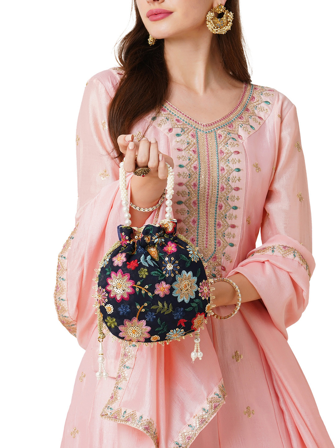 Lavie Women Jiya Floral Embroidered Potli