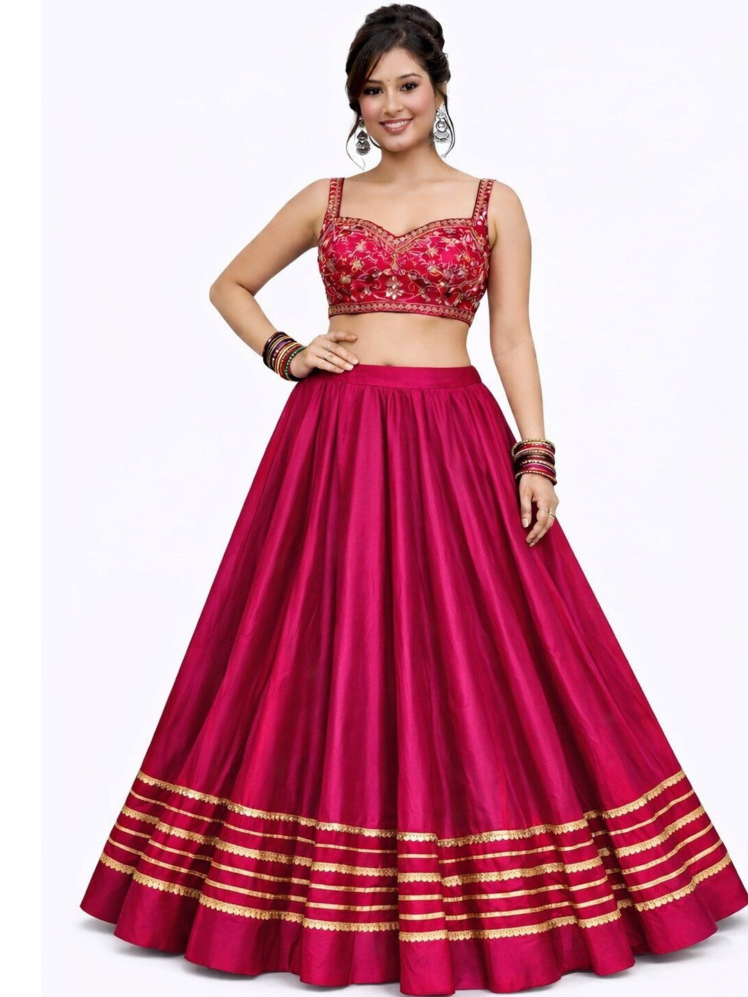 Desibutik Women Floral Maxi Flared Skirt