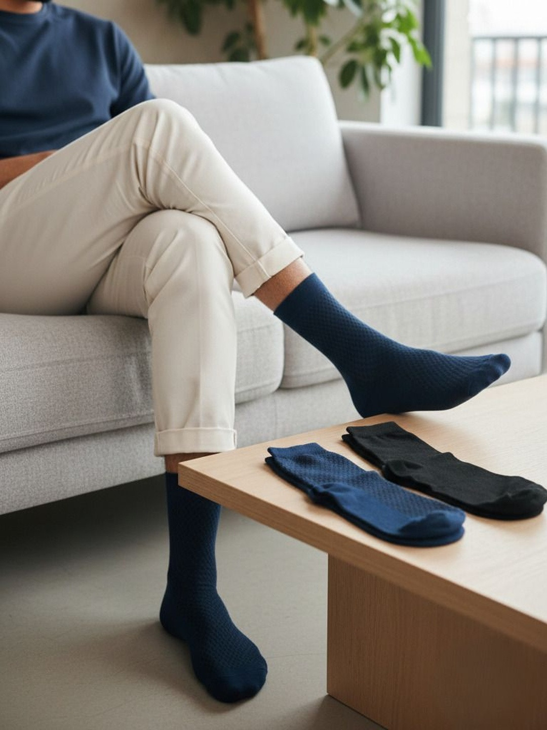 Moda Rapido Men Pack of 2 Assorted Patterned Calf Length Socks