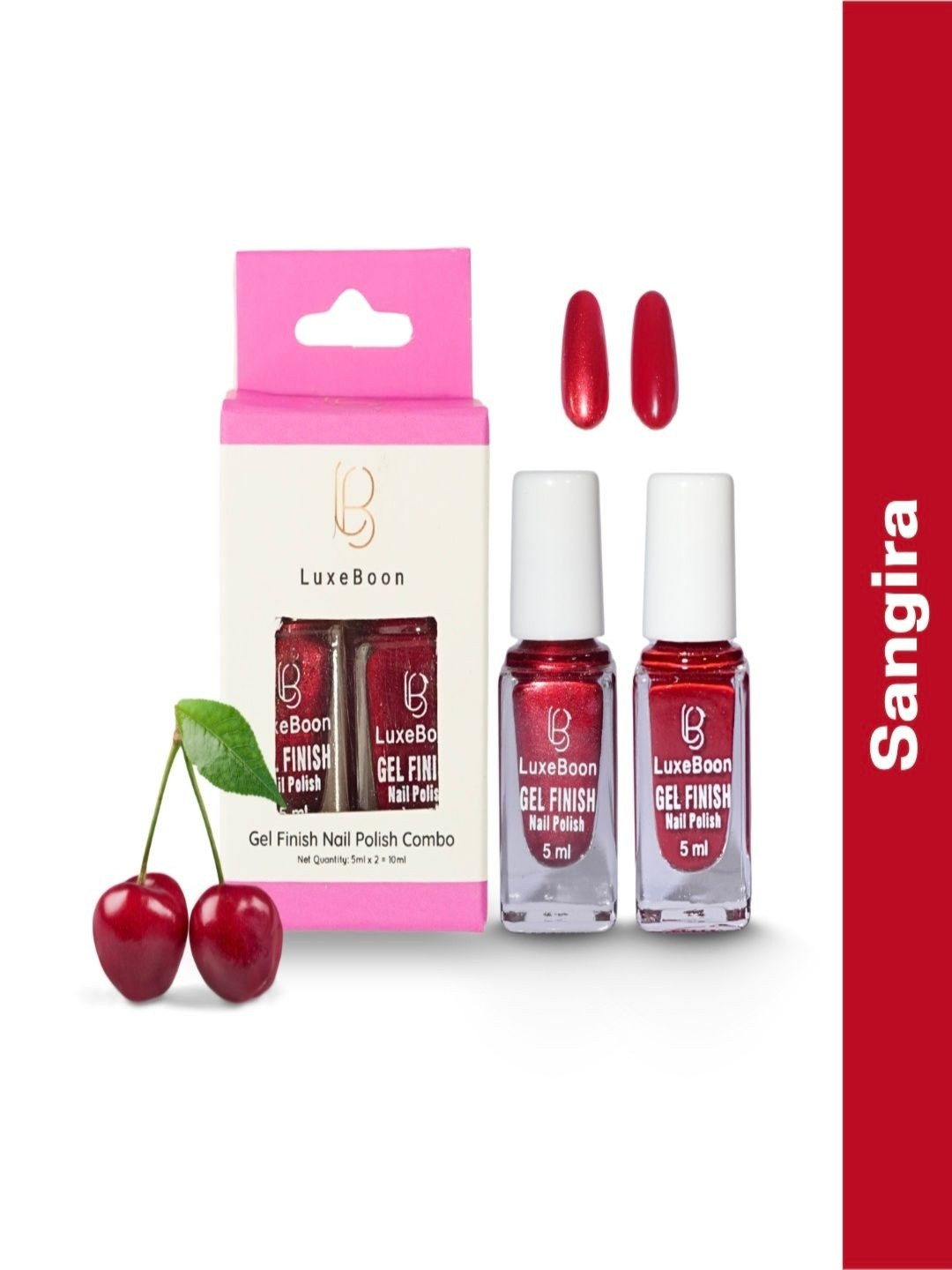 LUXEBOON Set Of 2 Matte & Glitter Gel Finish Nail Polish - 5 ml Each - Sangira