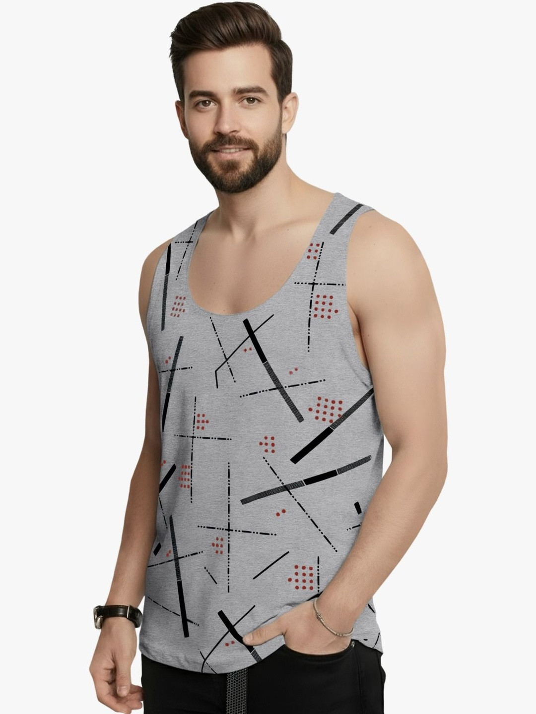 TRIPR Printed Cotton Undershirt