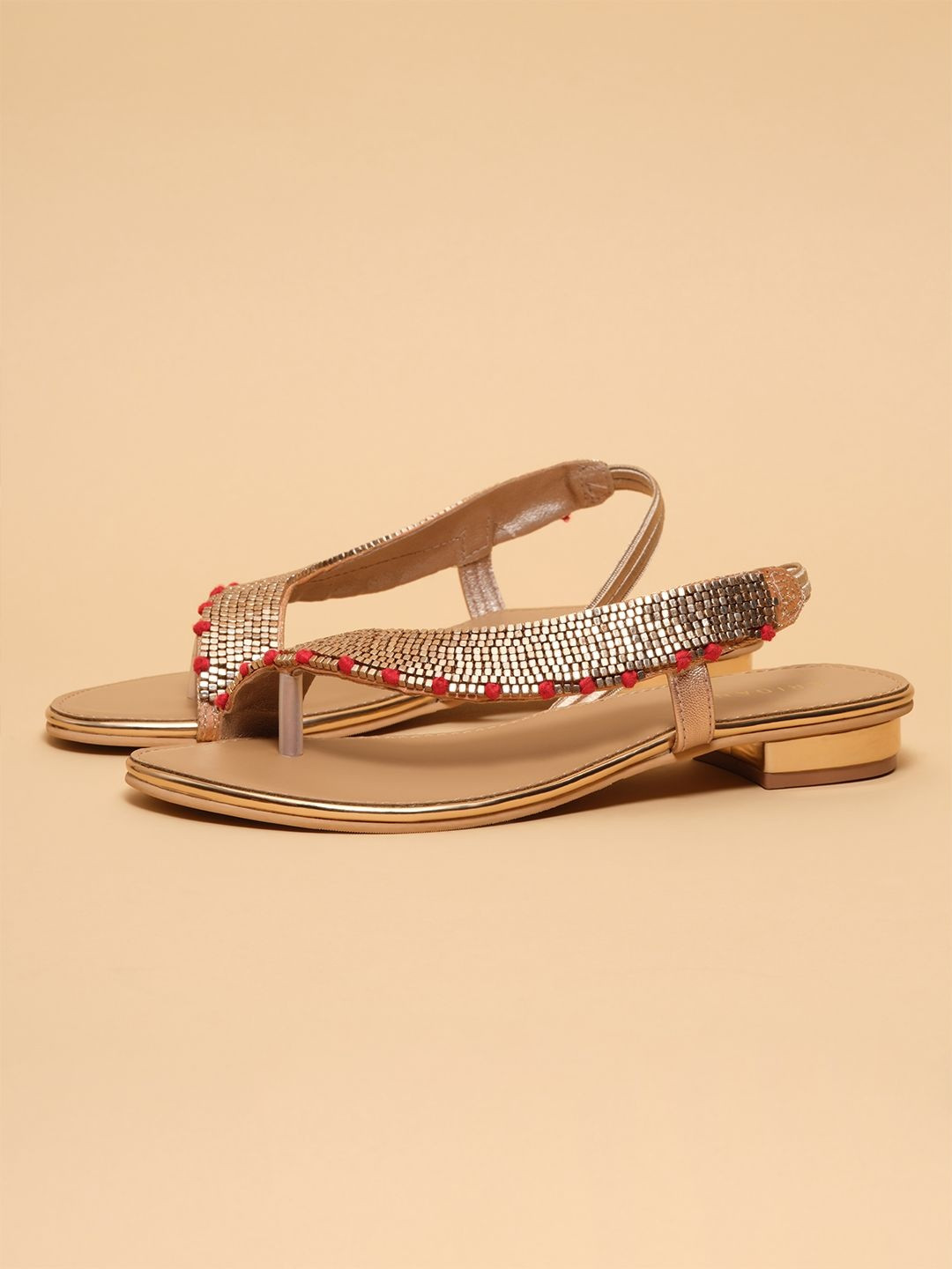 ERIDANI Women Embellished One Toe Flats