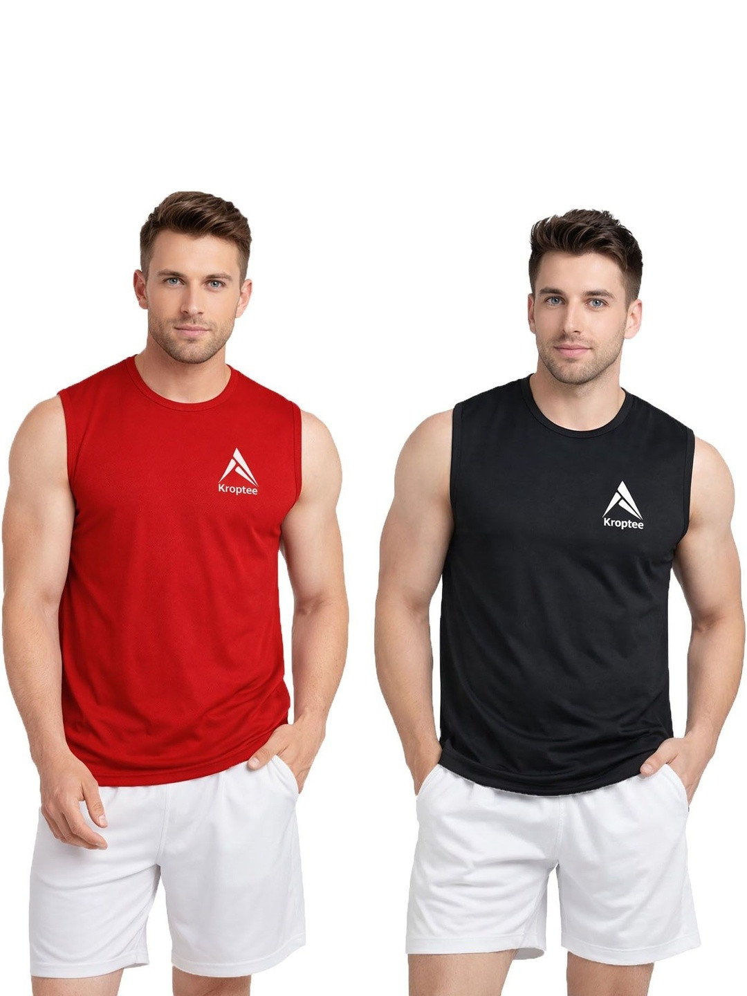 Kroptee Pack of 2 Assorted Gym Vest