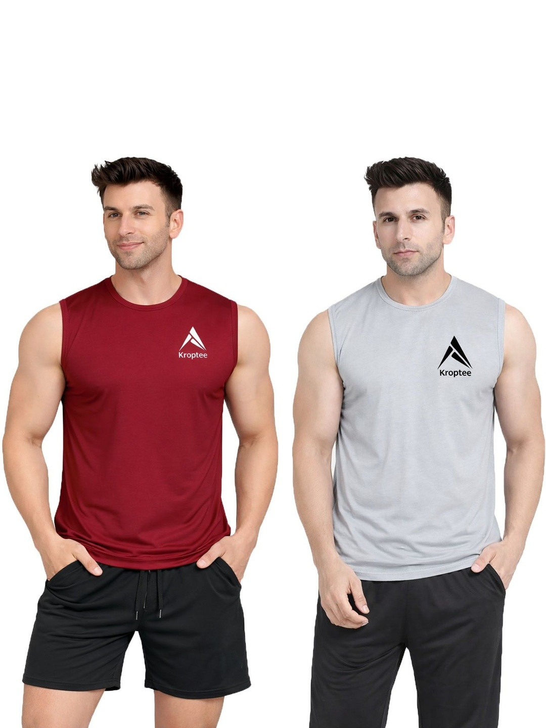 Kroptee Pack of 2 Assorted Gym Vest