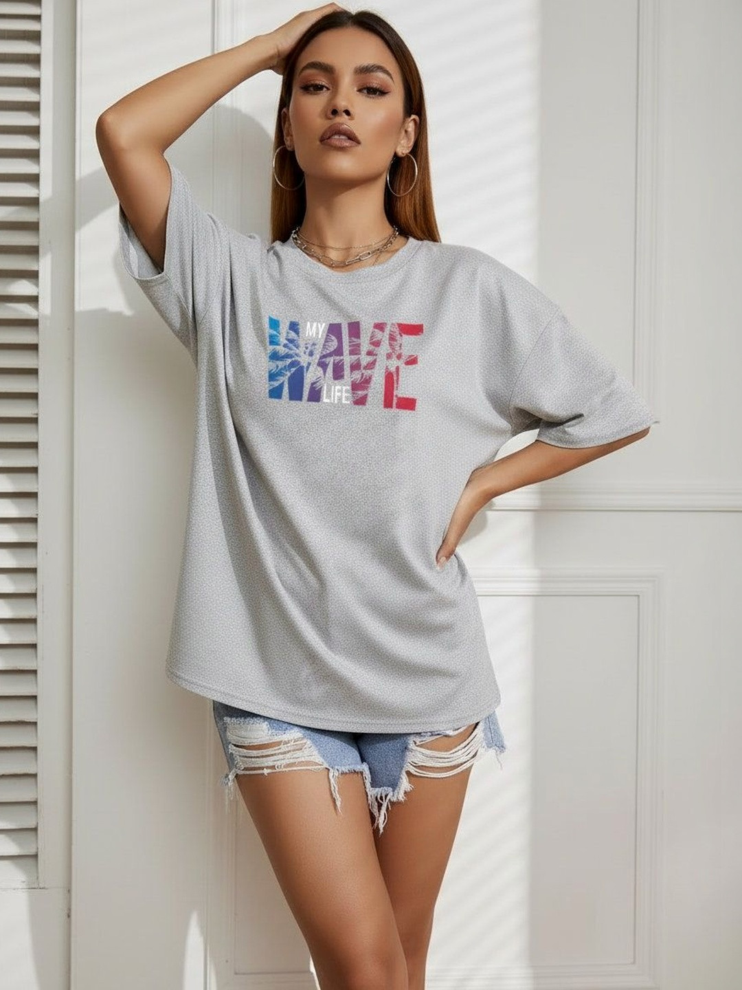 SZN Cotton Printed Drop-Shoulder Sleeves Tshirts