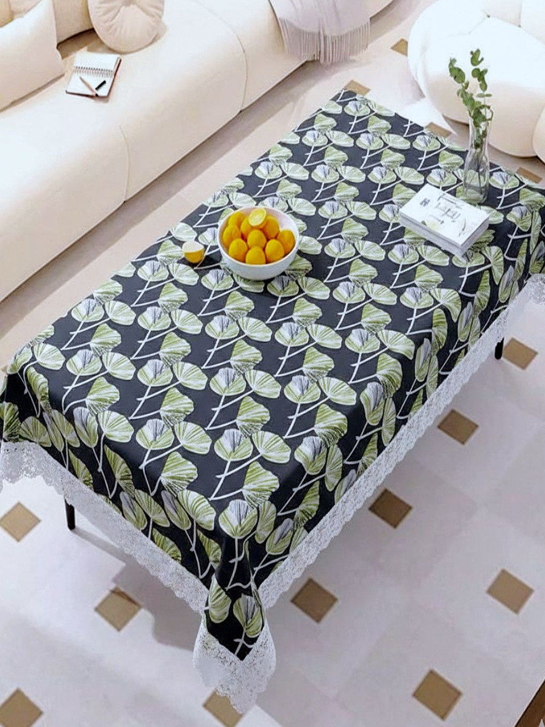 vstucart Blue Floral Waterproof 6-Seater Table Cover