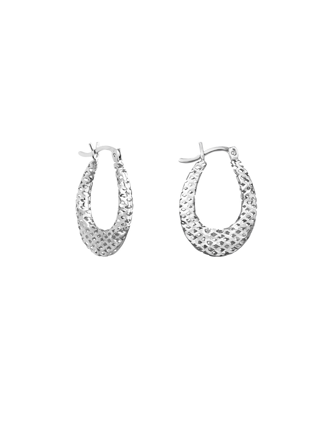 925 Sterling Silver Filigree Half Hoop Earrings