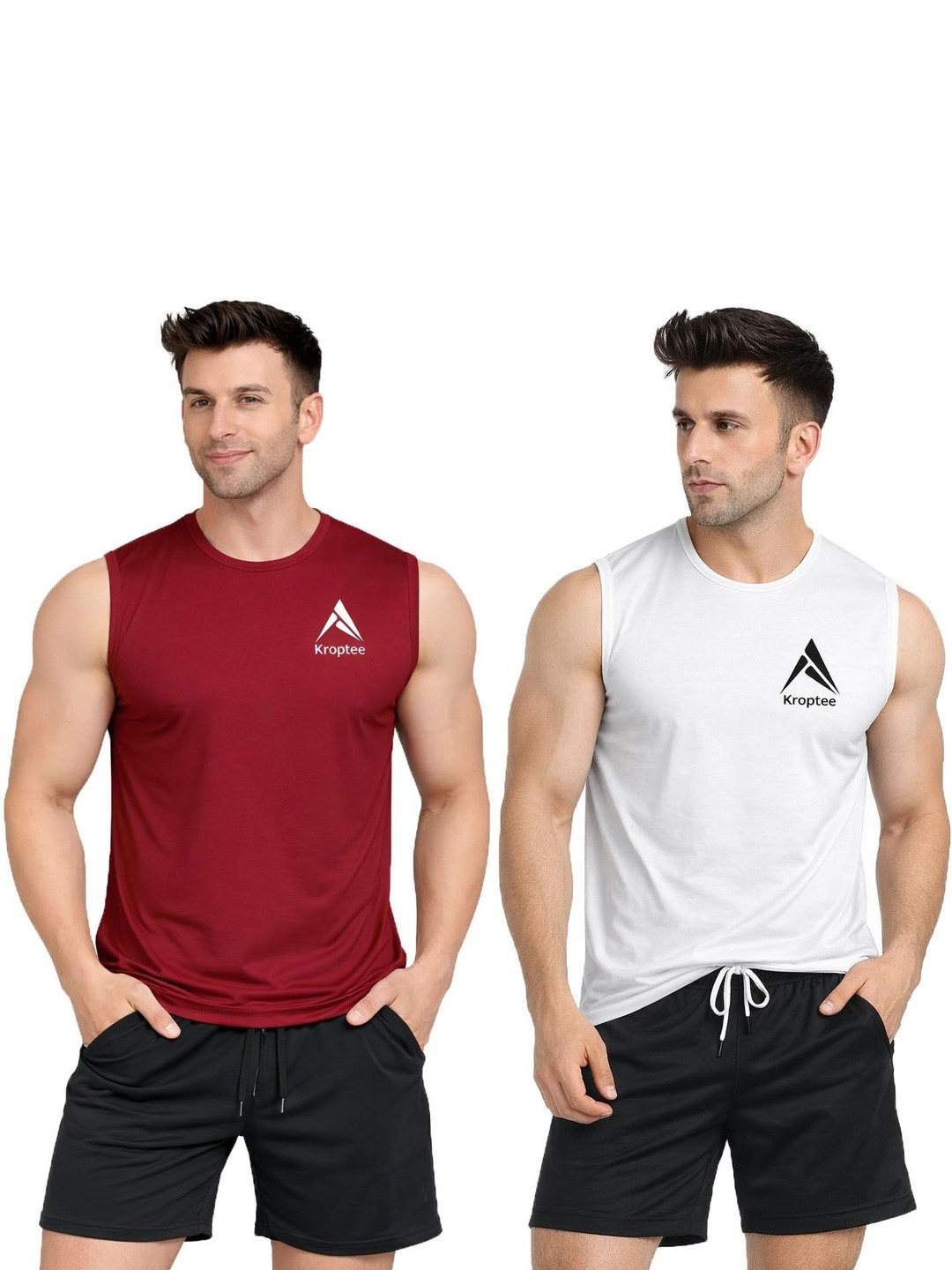 Kroptee Pack of 2 Assorted Gym Vest