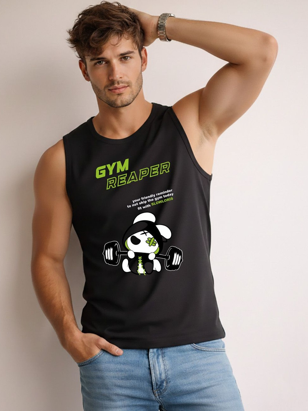 TEEFOX Printed Assorted Cotton Gym Vest