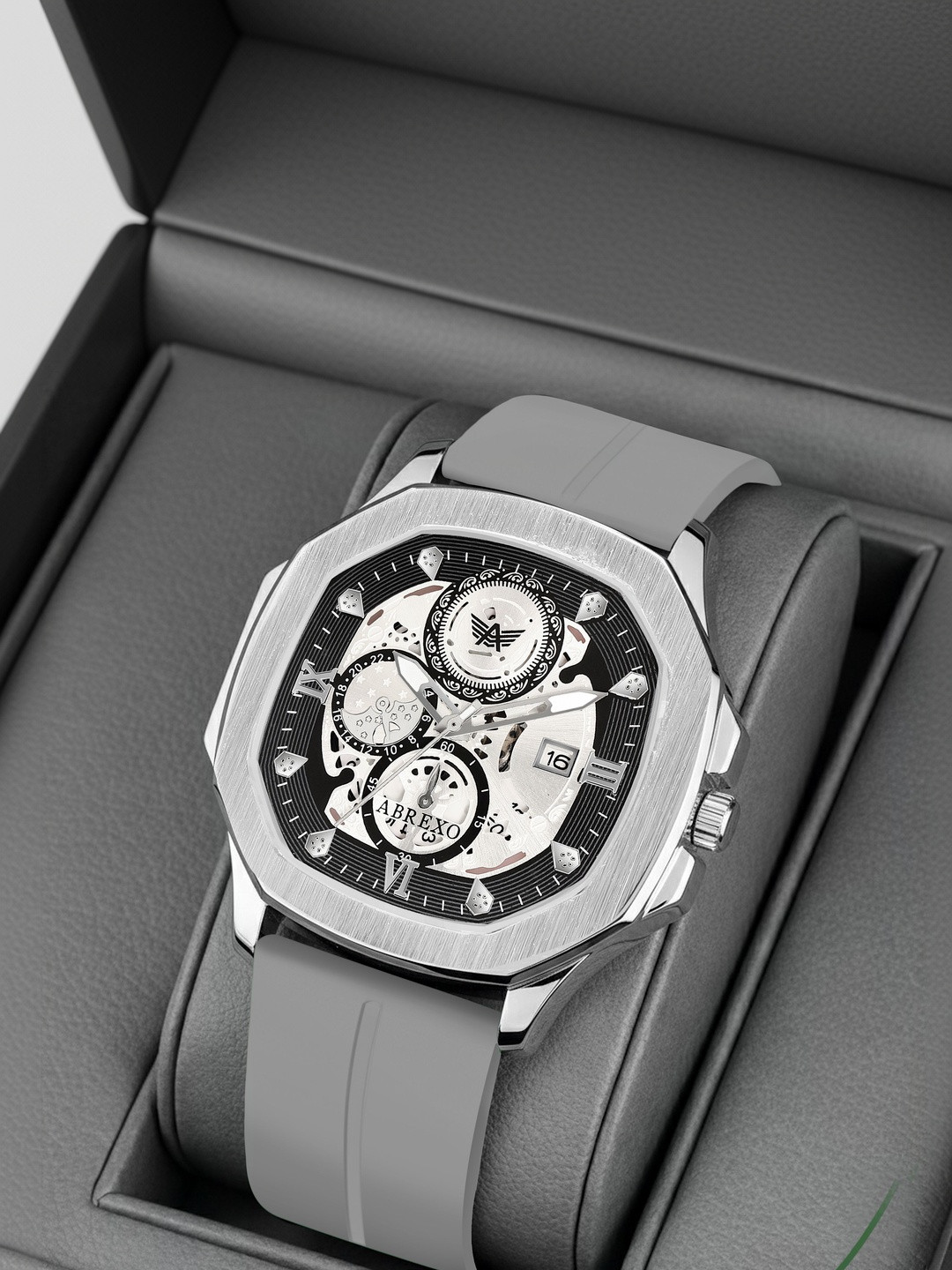 Abrexo Men Skeleton Dial & Straps Analogue Watch Abx8332