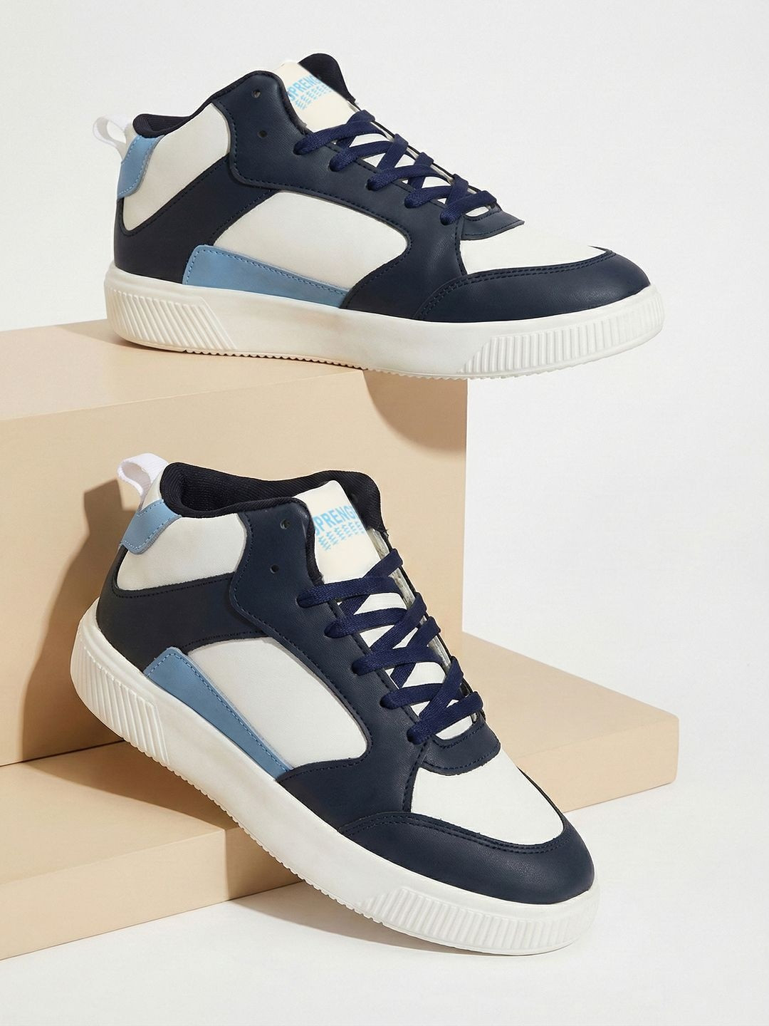 SPRENGE Men Colourblocked PU Sneakers