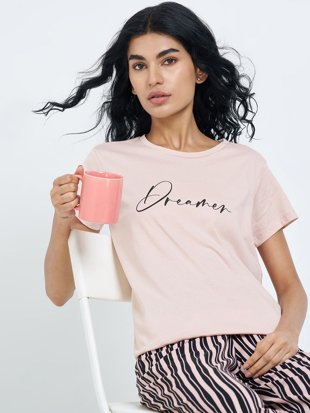 Dreamz by Pantaloons Printed Cotton Lounge Tshirts