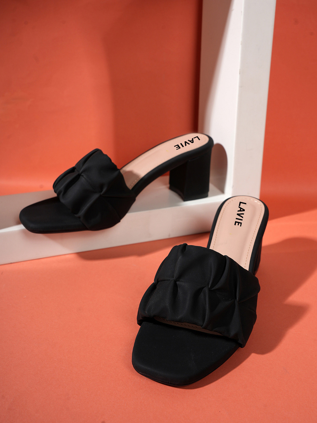 Lavie Textured PU Block Mules