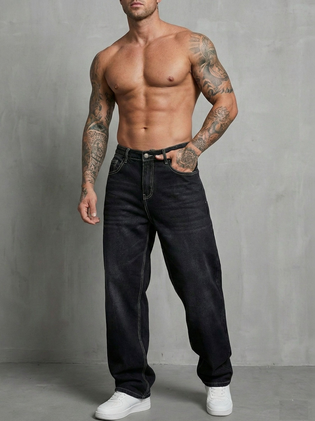 MAAHIT Men Mid-Rise Light Fade Jeans