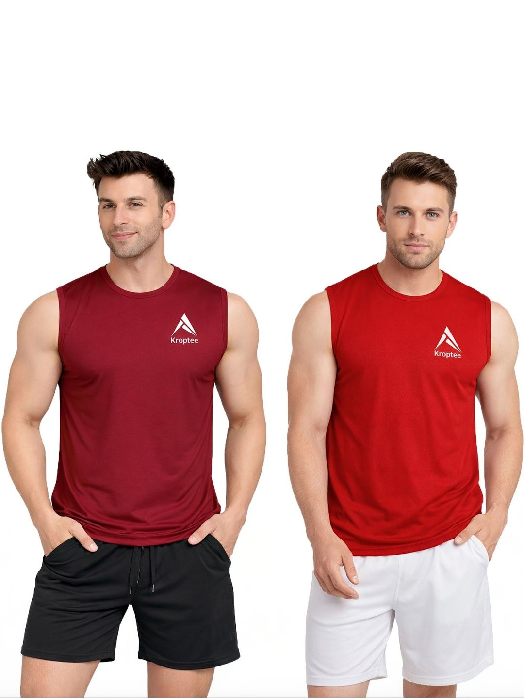 Kroptee Pack of 2 Assorted Gym Vest