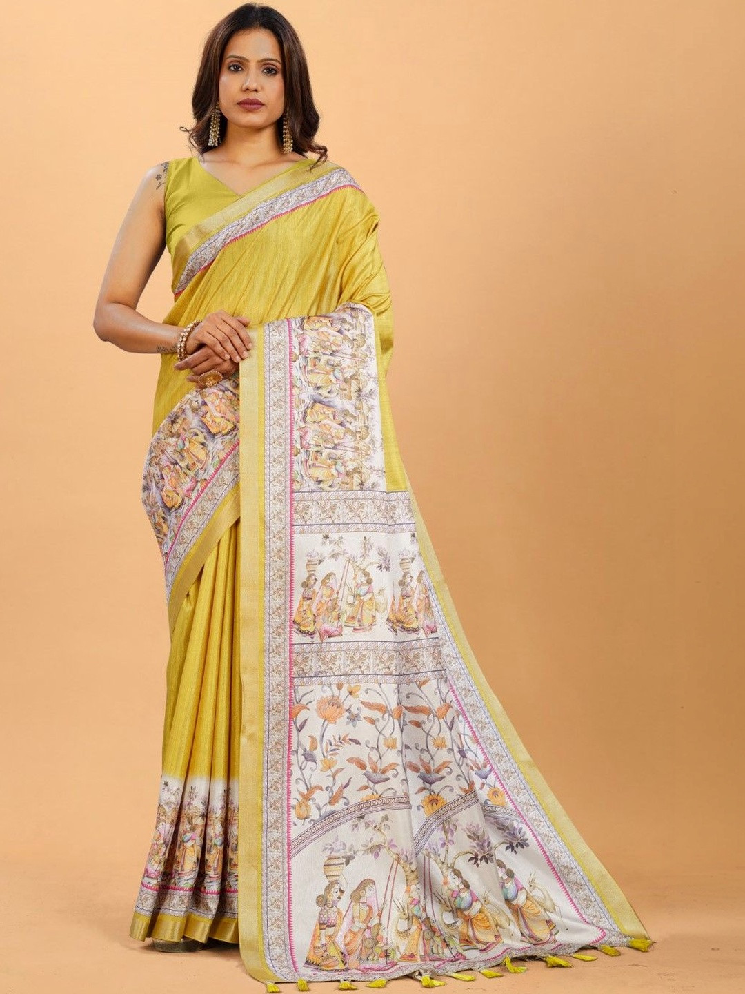 MANYATA Ethnic Motifs Zari Silk Cotton Handloom Dharmavaram Saree