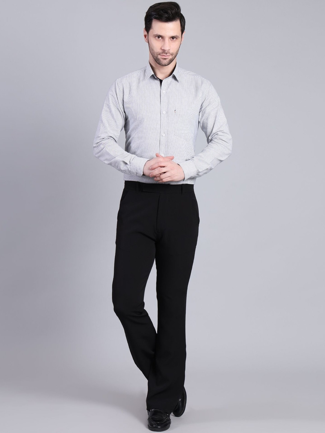 Stylox Men's Bootcut Fit Stretchable Trouser Black