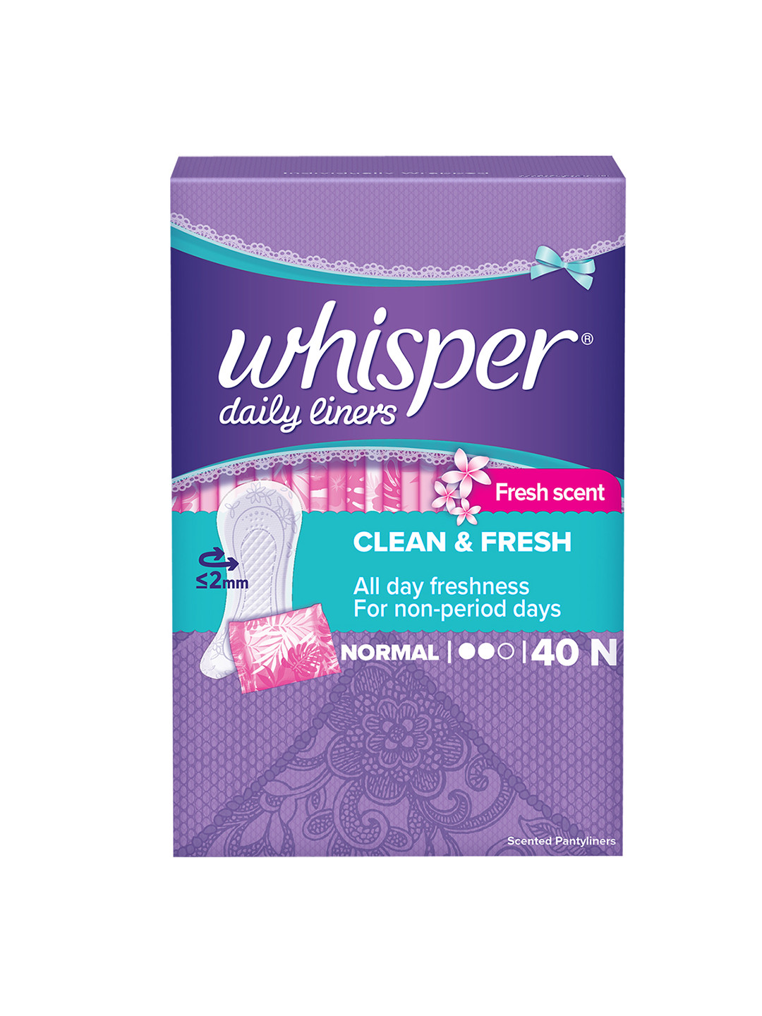 Whisper Clean and Fresh Daily Liners - 40 Panty Liners