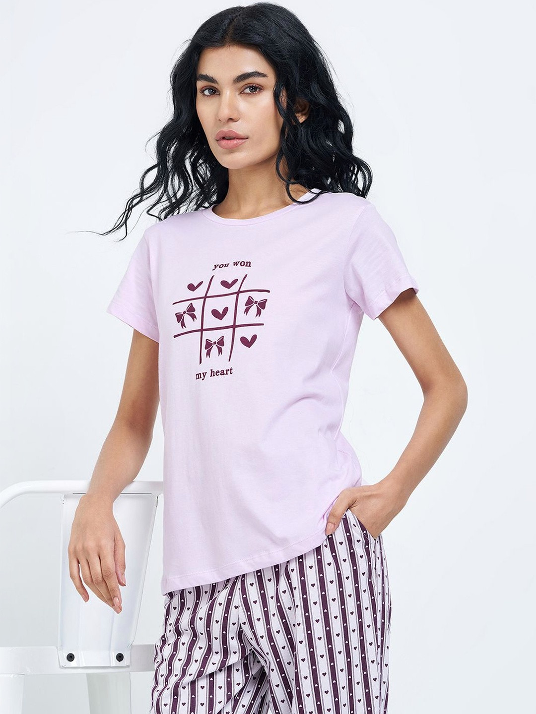 Dreamz by Pantaloons Printed Cotton Lounge Tshirts